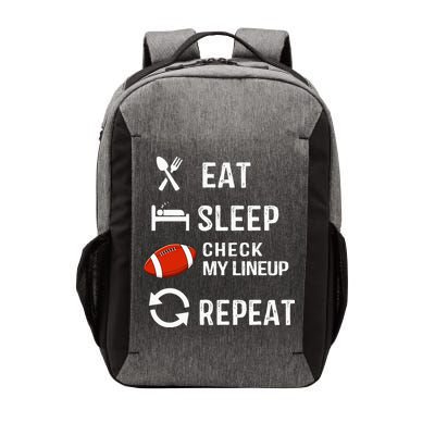 Eat Sleep Check My Lineup Repeat Retro Fantasy Football Vector Backpack