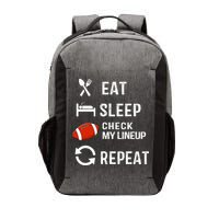 Eat Sleep Check My Lineup Repeat Retro Fantasy Football Vector Backpack
