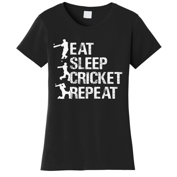 Eat Sleep Cricket Repeat Gift Sports Women's T-Shirt