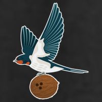 European Swallow Carrying A Coconut Holy Grail Great Gift 7 Panel Mesh Trucker Snapback Hat