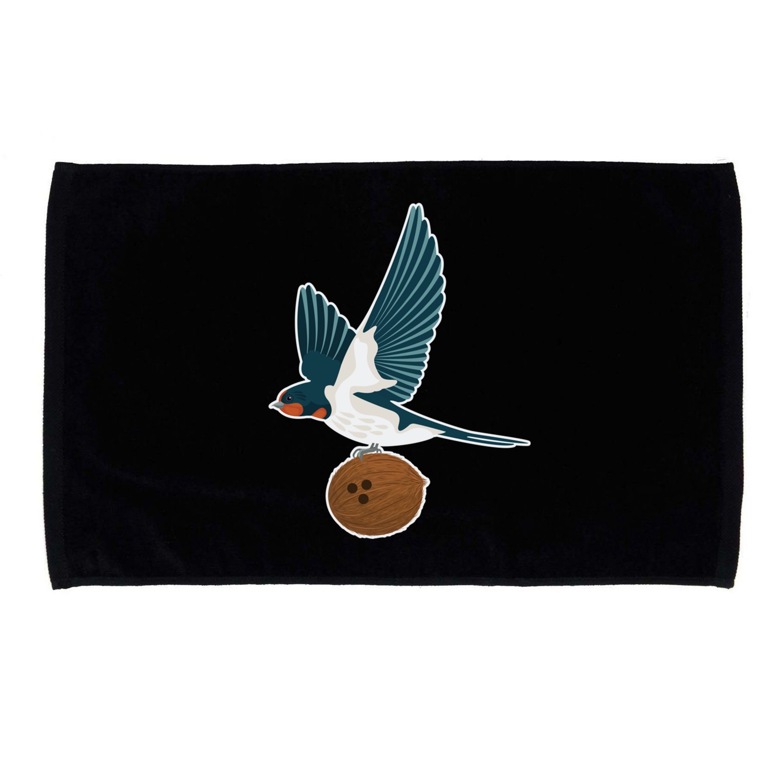 European Swallow Carrying A Coconut Holy Grail Great Gift Microfiber Hand Towel