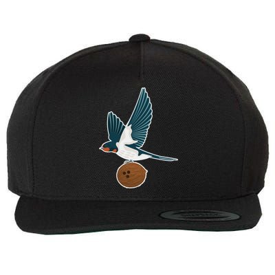 European Swallow Carrying A Coconut Holy Grail Great Gift Wool Snapback Cap