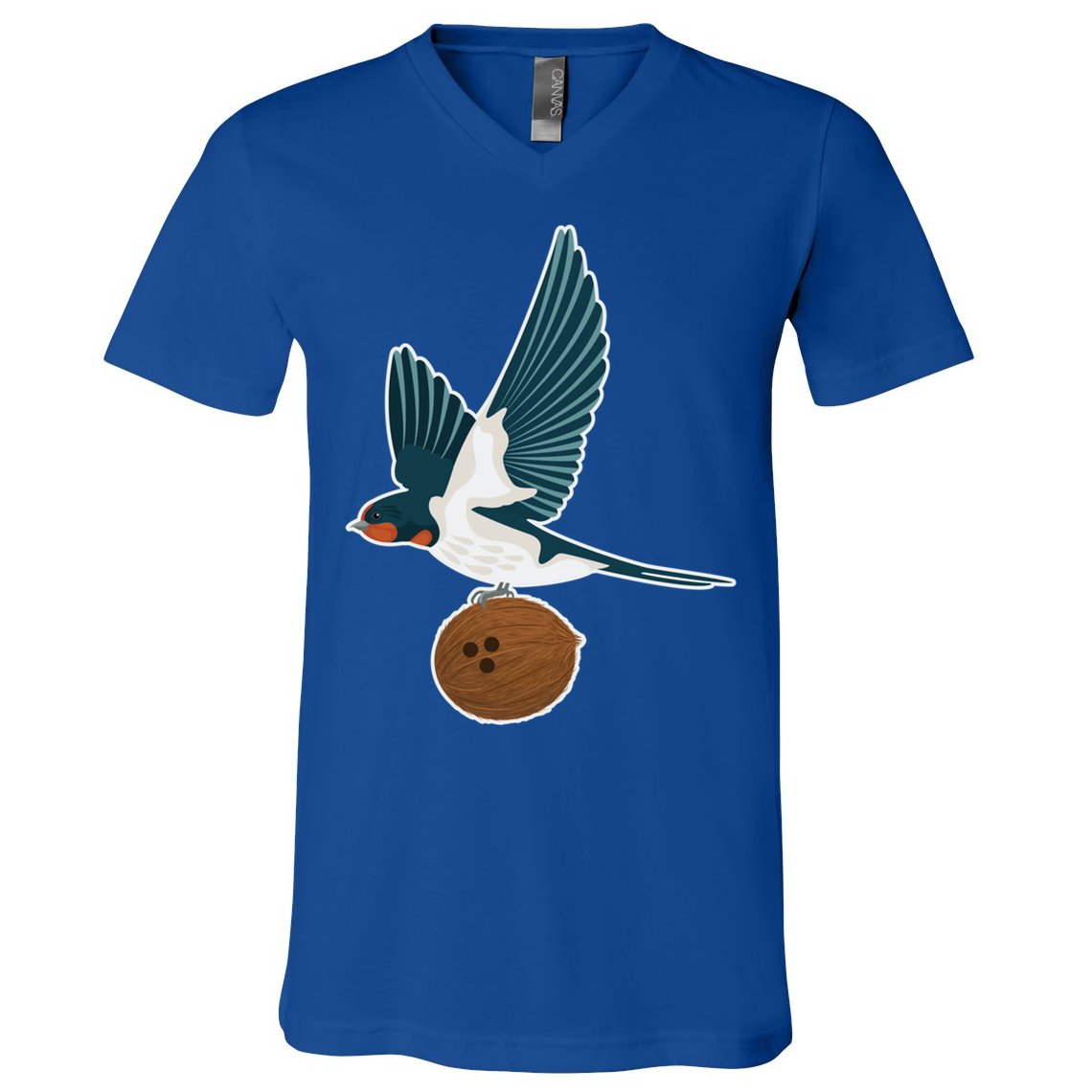 European Swallow Carrying A Coconut Holy Grail Great Gift V-Neck T-Shirt