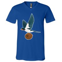 European Swallow Carrying A Coconut Holy Grail Great Gift V-Neck T-Shirt