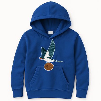 European Swallow Carrying A Coconut Holy Grail Great Gift Kids Hoodie
