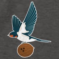 European Swallow Carrying A Coconut Holy Grail Great Gift Vector Backpack