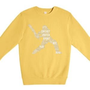 Eat Sleep Cricket Repeat Retro Cricket Premium Crewneck Sweatshirt