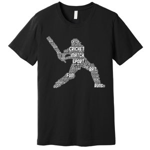 Eat Sleep Cricket Repeat Retro Cricket Premium T-Shirt