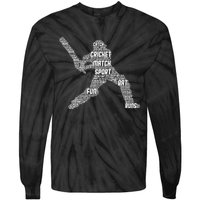 Eat Sleep Cricket Repeat Retro Cricket Tie-Dye Long Sleeve Shirt