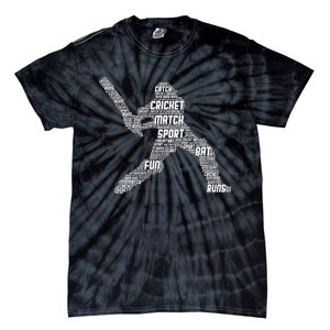 Eat Sleep Cricket Repeat Retro Cricket Tie-Dye T-Shirt