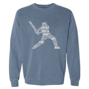 Eat Sleep Cricket Repeat Retro Cricket Garment-Dyed Sweatshirt