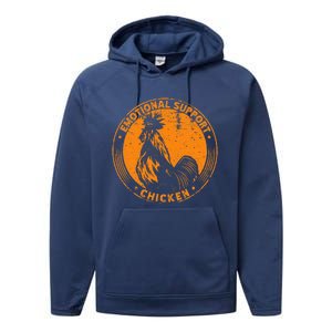 Emotional Support Chicken Cock  Performance Fleece Hoodie