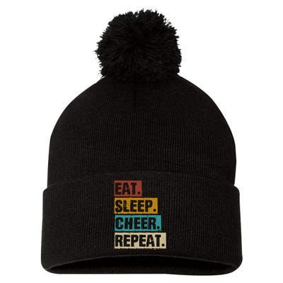 Eat Sleep Cheer Repeat - Cheerleading Cheerleader Cool Funny Pom Pom 12in Knit Beanie