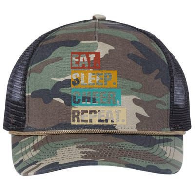 Eat Sleep Cheer Repeat - Cheerleading Cheerleader Cool Funny Retro Rope Trucker Hat Cap