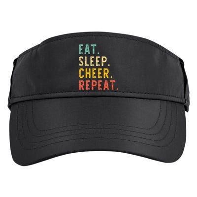 Eat Sleep Cheer Repeat Cheerleading Cheerleader Vintage Adult Drive Performance Visor