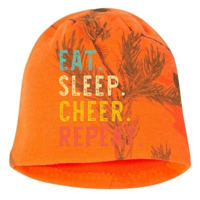 Eat Sleep Cheer Repeat Cheerleading Cheerleader Vintage Kati - Camo Knit Beanie