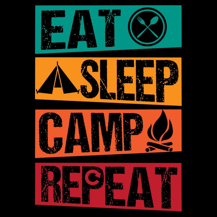 Eat Sleep Camp Repeat Funny Camping Vintage Retro Sweatshirt