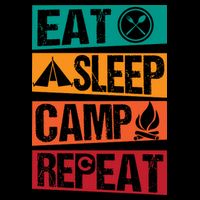 Eat Sleep Camp Repeat Funny Camping Vintage Retro Bag