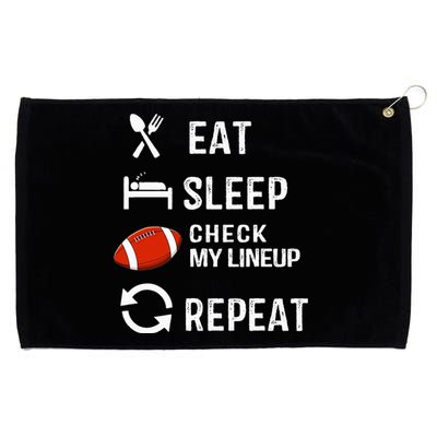 Eat Sleep Check My Lineup Repeat Retro Fantasy Football Grommeted Golf Towel