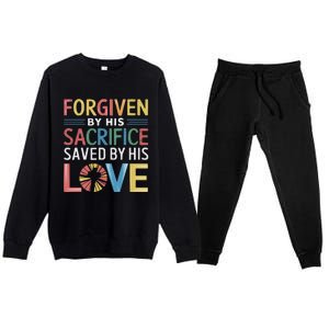 Easter Sunday Christian Believer Religious Jesus Christ Premium Crewneck Sweatsuit Set