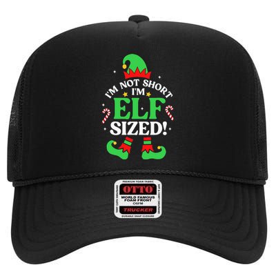 Elf Sized Christmas Pajama Xmas Holiday Festive Sleepwear High Crown Mesh Back Trucker Hat