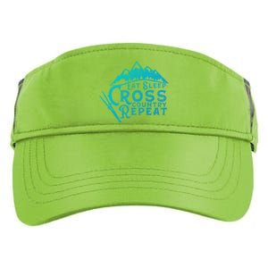 Eat Sleep Cross Country Repeat Xc Skiing CrossCountry Ski Gift Adult Drive Performance Visor