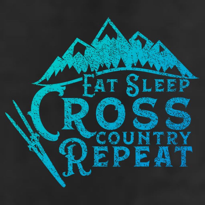 Eat Sleep Cross Country Repeat Xc Skiing CrossCountry Ski Gift 7 Panel Mesh Trucker Snapback Hat