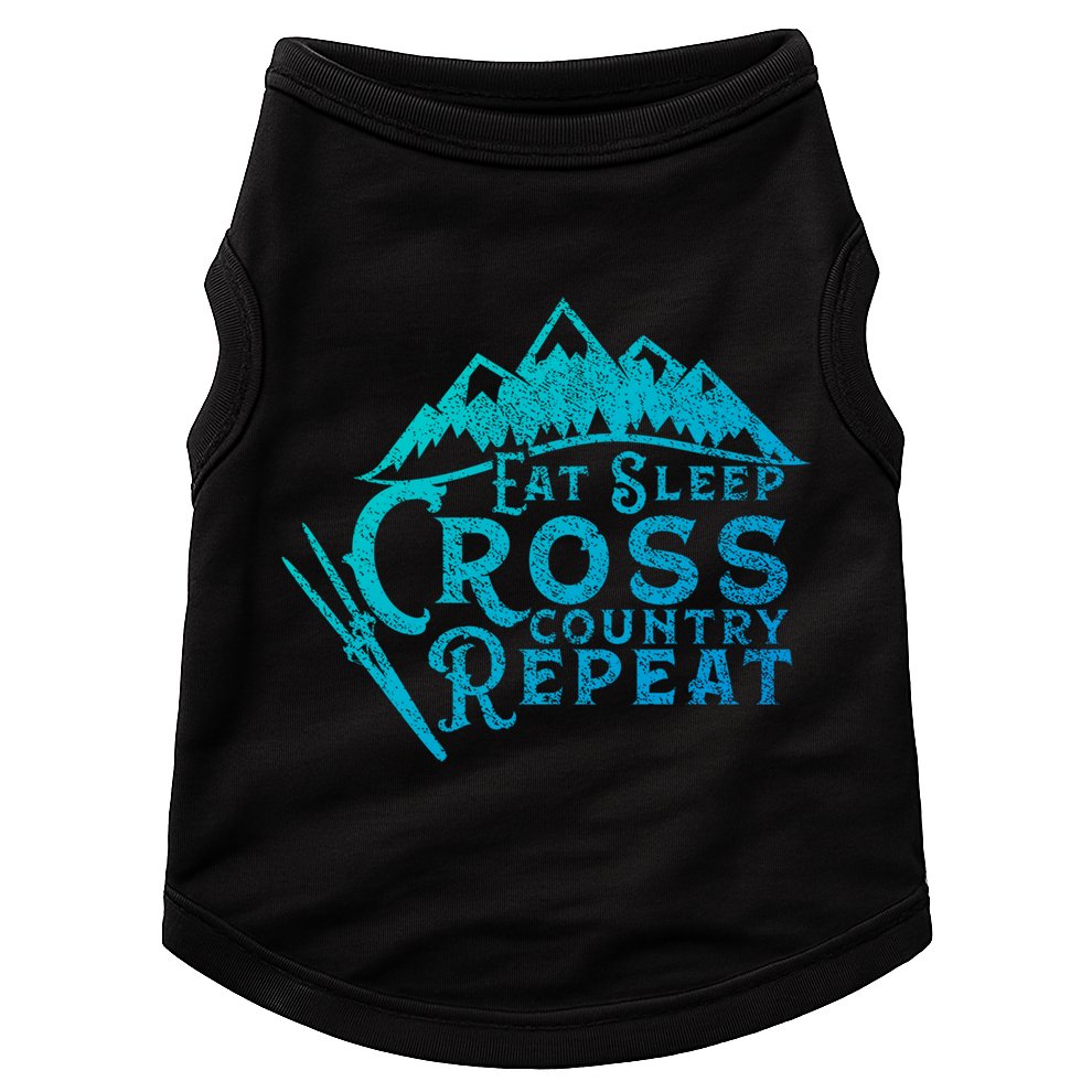 Eat Sleep Cross Country Repeat Xc Skiing CrossCountry Ski Gift Doggie Tank