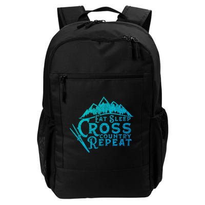 Eat Sleep Cross Country Repeat Xc Skiing CrossCountry Ski Gift Backpack