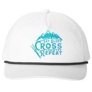 Eat Sleep Cross Country Repeat Xc Skiing CrossCountry Ski Gift Snapback Five-Panel Rope Hat