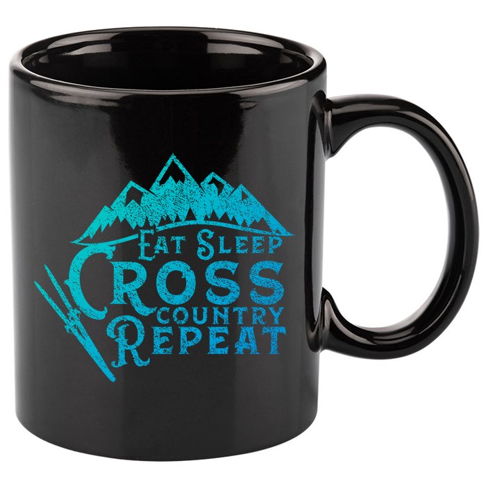 Eat Sleep Cross Country Repeat Xc Skiing CrossCountry Ski Gift 11oz C Handle Ceramic Mug