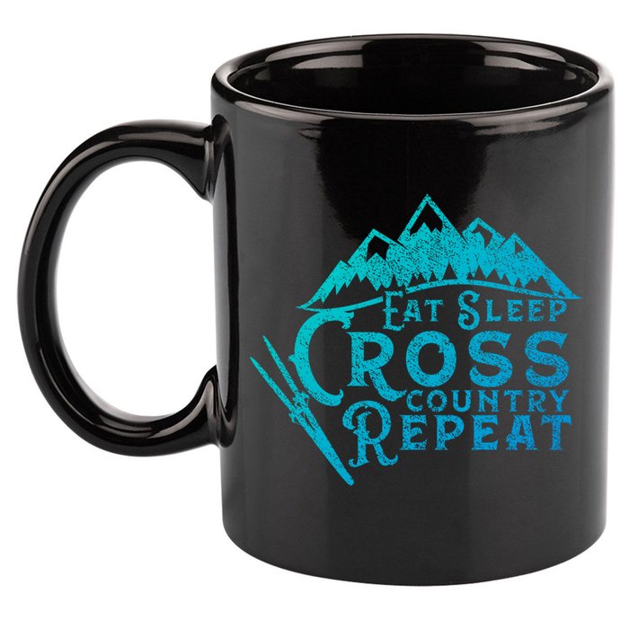 Eat Sleep Cross Country Repeat Xc Skiing CrossCountry Ski Gift 11oz C Handle Ceramic Mug