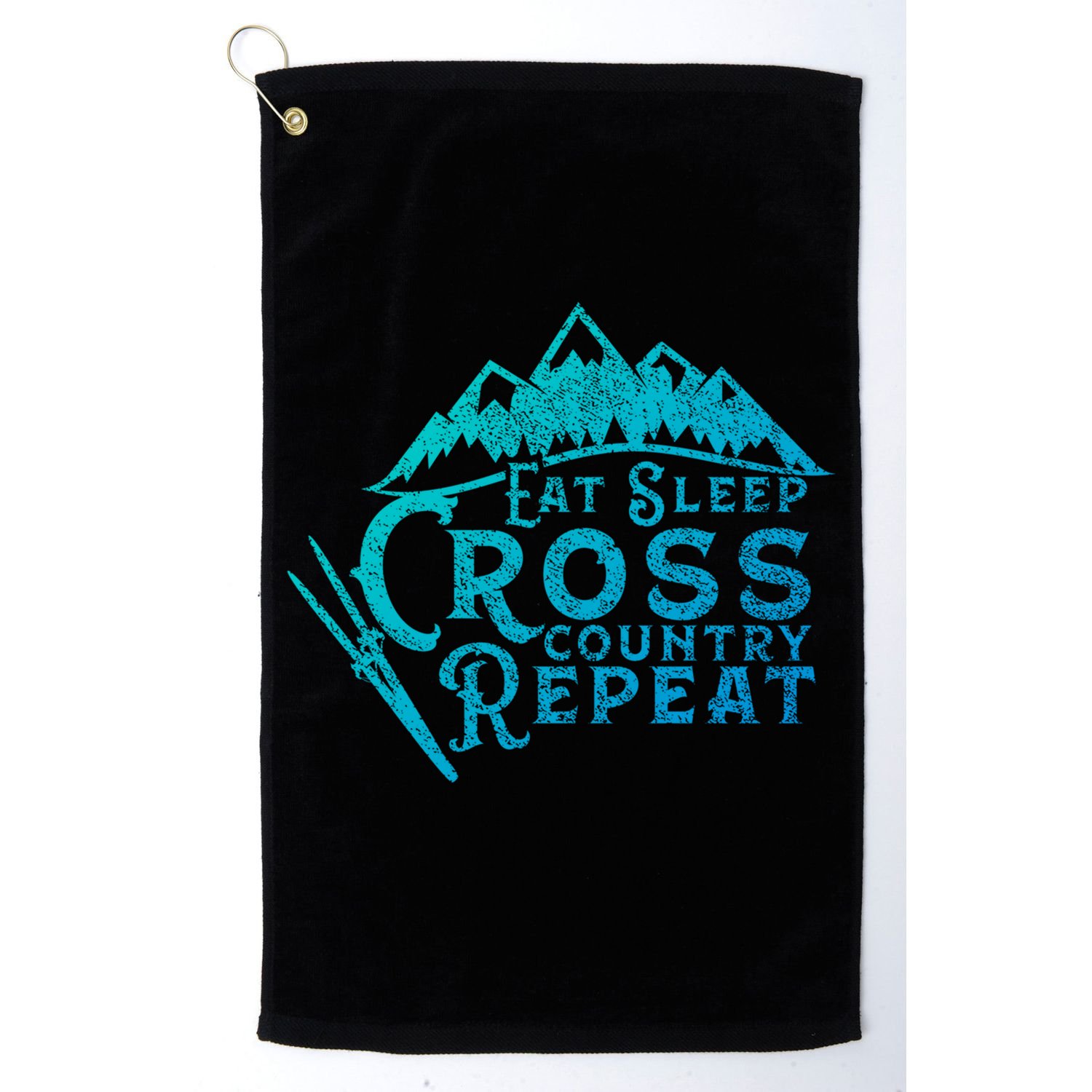 Eat Sleep Cross Country Repeat Xc Skiing CrossCountry Ski Gift Golf Towel