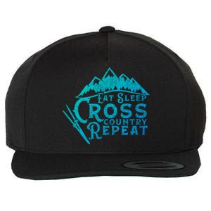 Eat Sleep Cross Country Repeat Xc Skiing CrossCountry Ski Gift Wool Snapback Cap