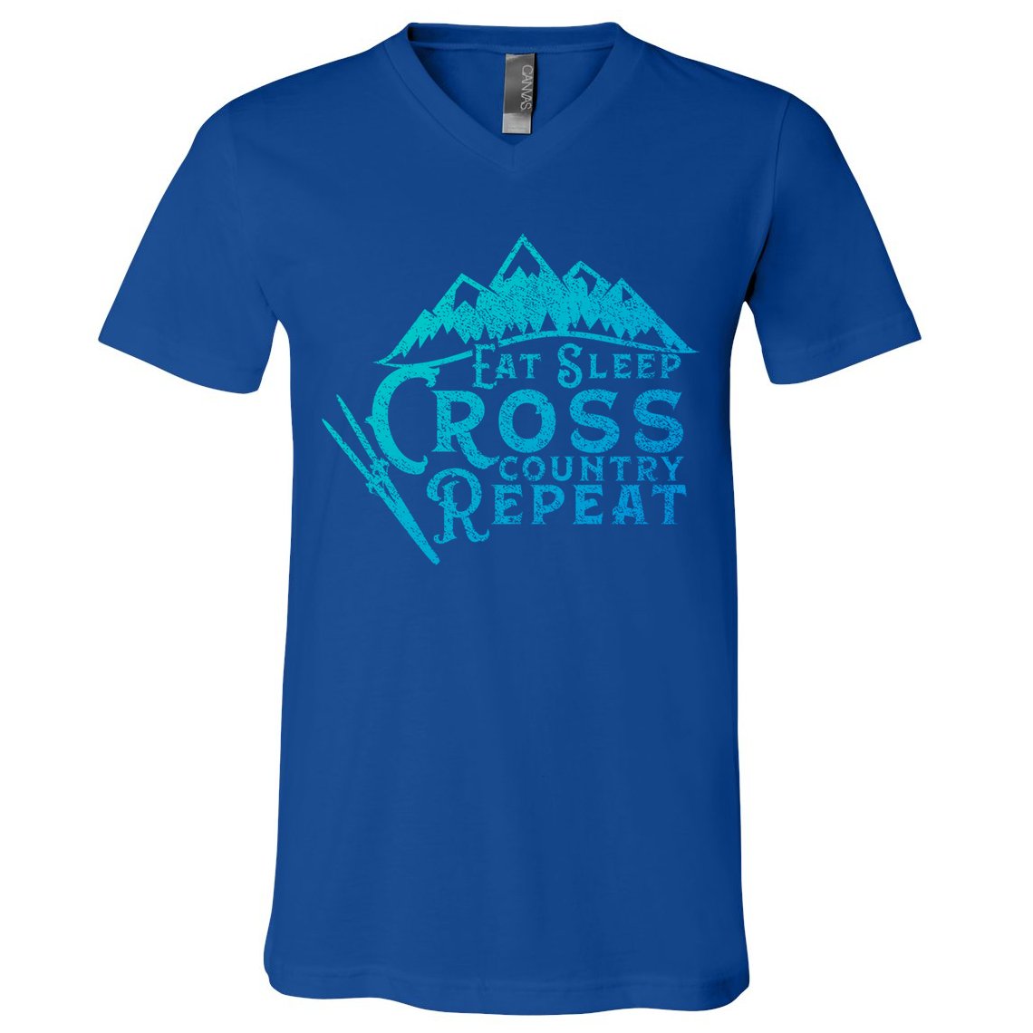 Eat Sleep Cross Country Repeat Xc Skiing CrossCountry Ski Gift V-Neck T-Shirt