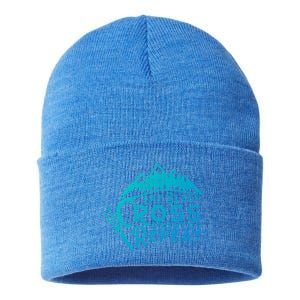 Eat Sleep Cross Country Repeat Xc Skiing CrossCountry Ski Gift Sustainable Knit Beanie