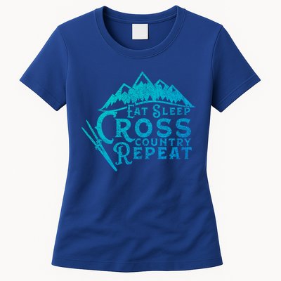 Eat Sleep Cross Country Repeat Xc Skiing CrossCountry Ski Gift Womens T-Shirt