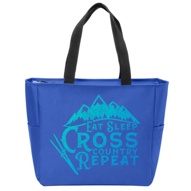 Eat Sleep Cross Country Repeat Xc Skiing CrossCountry Ski Gift Zip Tote Bag