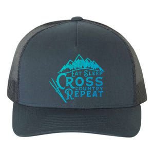 Eat Sleep Cross Country Repeat Xc Skiing CrossCountry Ski Gift Yupoong Adult 5-Panel Trucker Hat