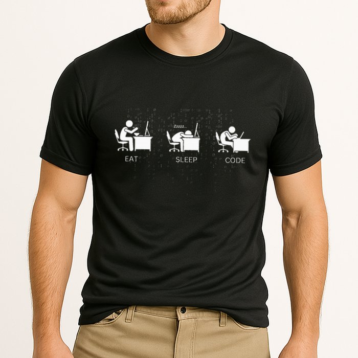 Eat Sleep Code Programmers Design Cooling Performance Crew T-Shirt