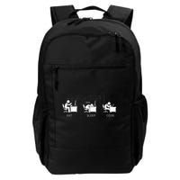 Eat Sleep Code Programmers Design Daily Commute Backpack