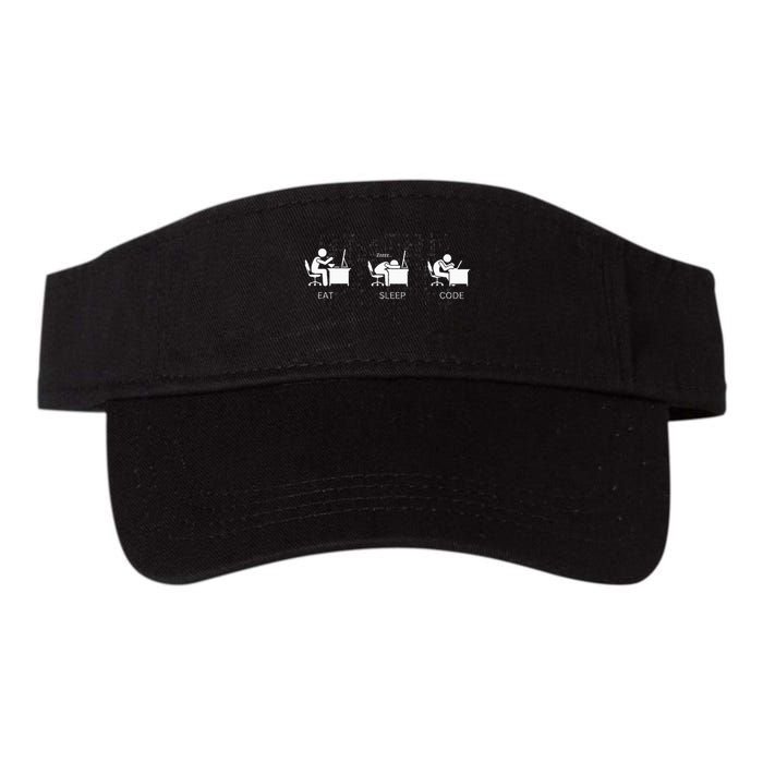 Eat Sleep Code Programmers Design Valucap Bio-Washed Visor