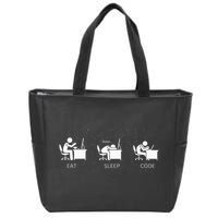 Eat Sleep Code Programmers Design Zip Tote Bag
