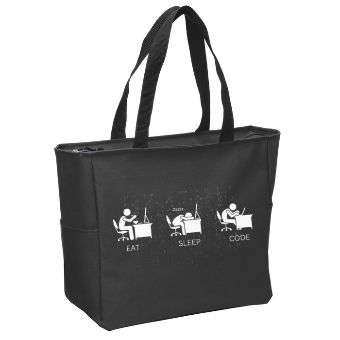 Eat Sleep Code Programmers Design Zip Tote Bag