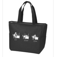 Eat Sleep Code Programmers Design Zip Tote Bag