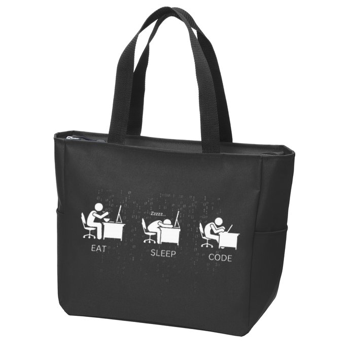 Eat Sleep Code Programmers Design Zip Tote Bag