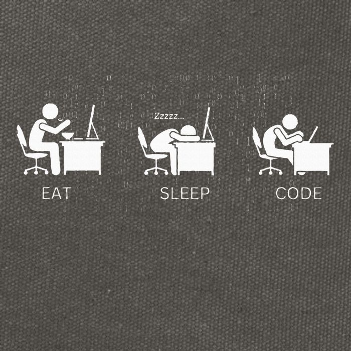 Eat Sleep Code Programmers Design Cotton Canvas Backpack