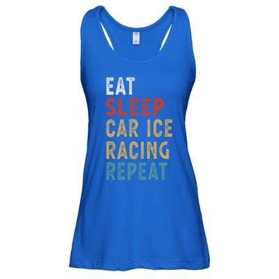 Eat Sleep Car Ice Racing Repeat Funny Player Gift Idea Meaningful Gift Ladies Essential Flowy Tank