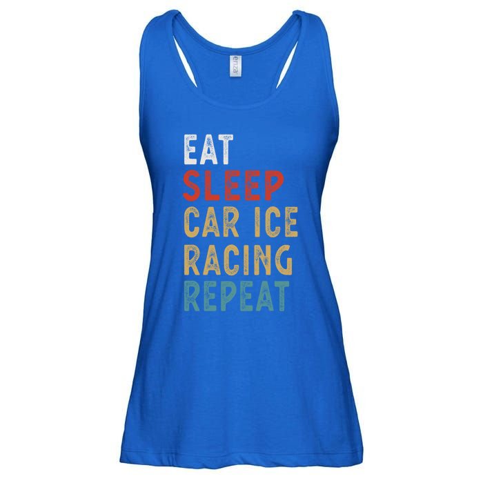 Eat Sleep Car Ice Racing Repeat Funny Player Gift Idea Meaningful Gift Ladies Essential Flowy Tank