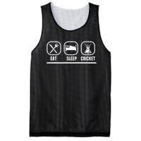 Eat Sleep Cricket Repeat Vintage Style Cricket Coach Player Mesh Reversible Basketball Jersey Tank